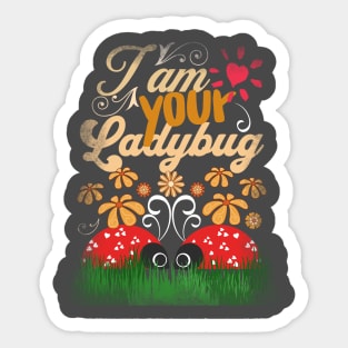 Ladybugs - Couple Matching Your - Spring Floral Love Design Sticker